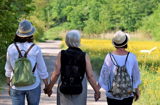 Mother & daughters out for a walk