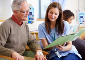 Nurse talking to a patient