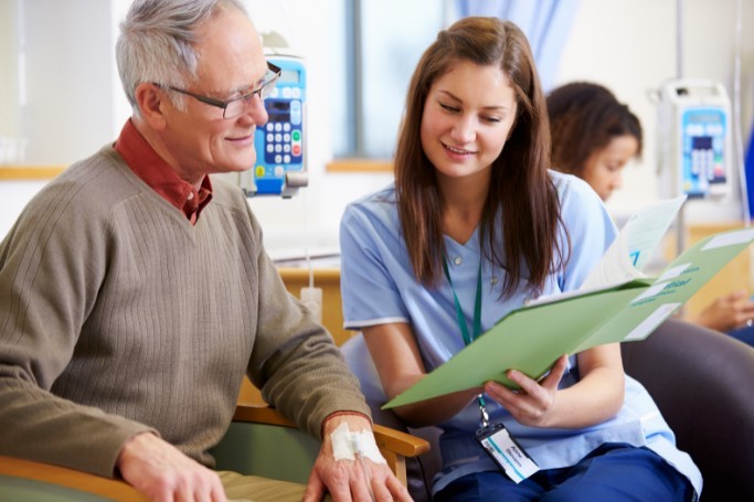 Nurse talking to a patient